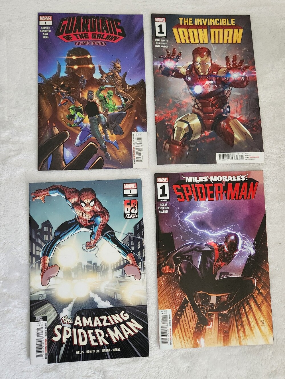 Marvel Comics #1 Lot Spider-Man Miles Morales Iron Man Guardians 4 Books
